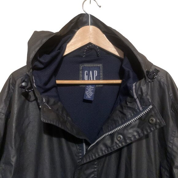 Gap Unisex Waxed Jacket Black Style #776050-00 Sz Medium Oversized - Picture 4 of 15